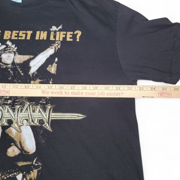 Vintage Conan The Barbarian T-Shirt Men's XL 90's Pacific Tag Made In USA Black - Picture 4 of 5